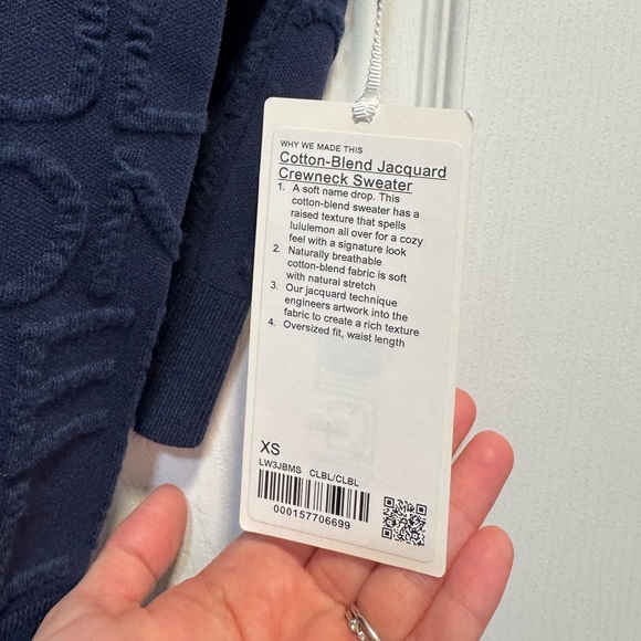 Lululemon Cotton-Blend Jacquard Crewneck Sweater NWT Size XS - Picture 7 of 8